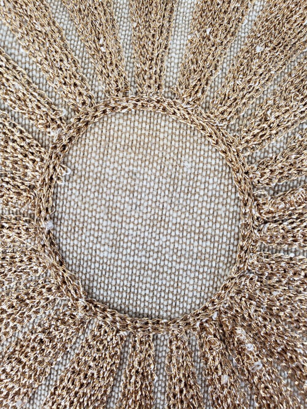 Pier 1 Imports Mini Table Runner Neutral Sequin Metallic Floral Textured 14x36 - Picture 7 of 12